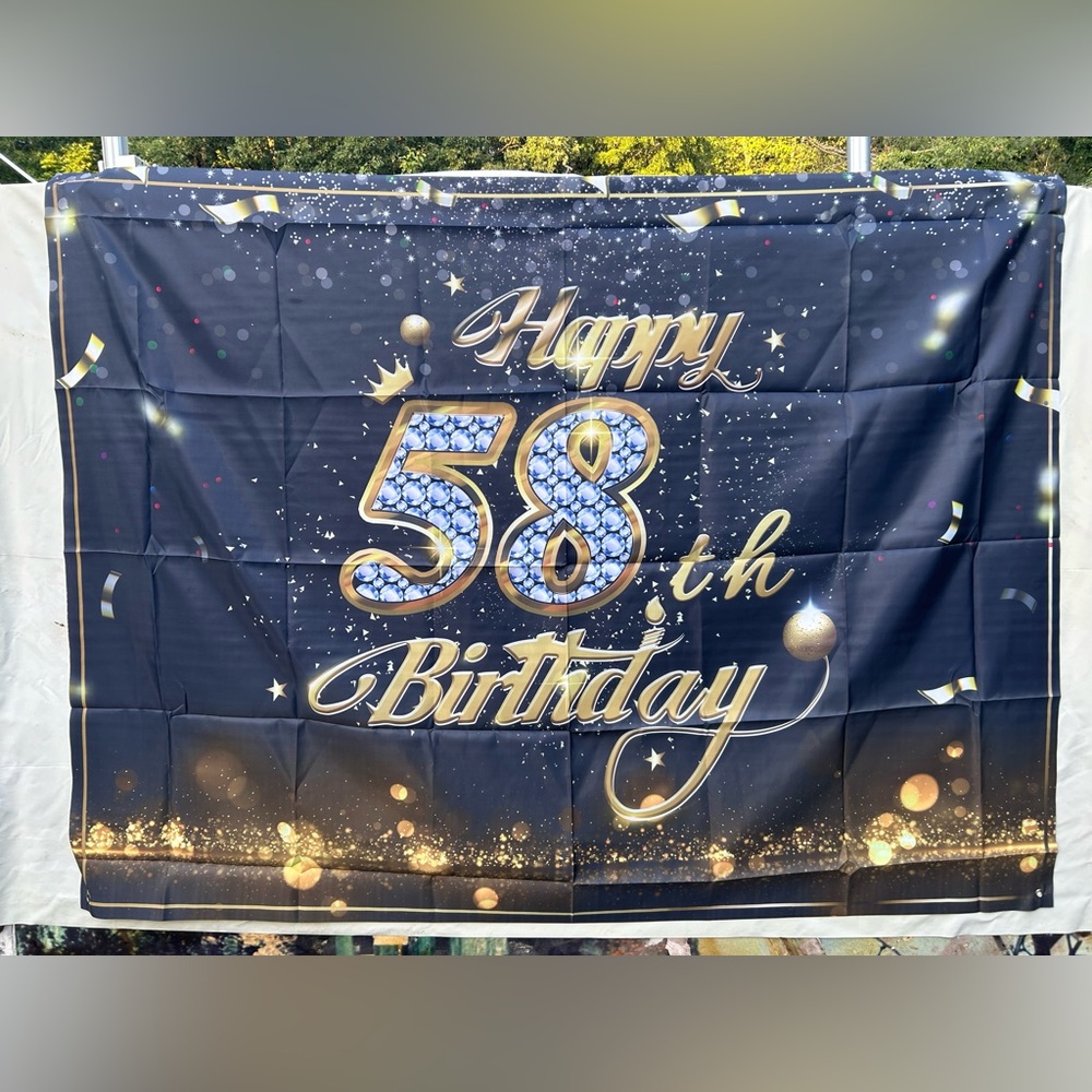 Happy 58 birthday, backdrop / background , party,